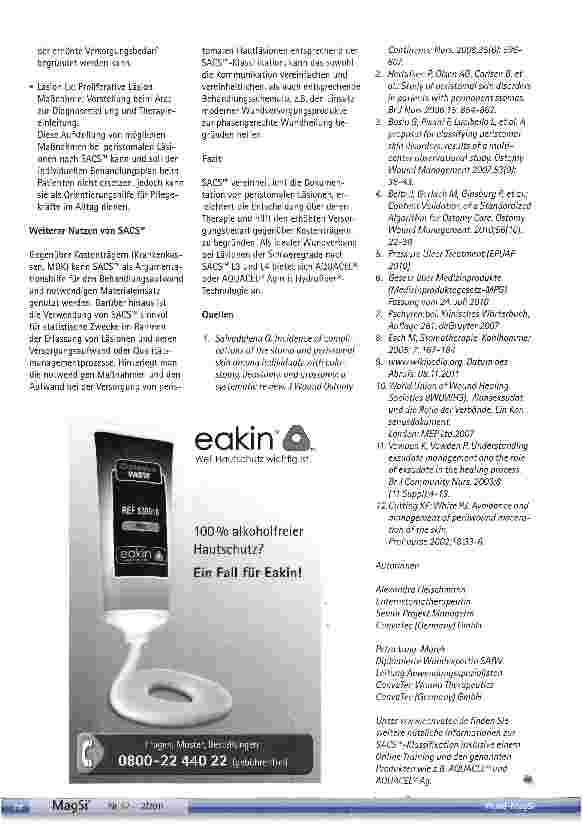 Vorschauseite 3: Klassifikation und Versorgung von peristomalen Hautläsionen nach SACS™-Produkte aus derStomaoder Wundversorgung?