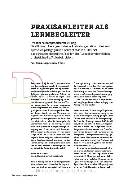 Vorschauseite 1: Praxisanleiter als Lernbegleiter