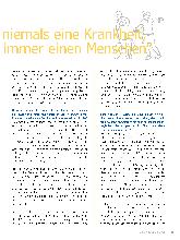 Vorschauseite 2: "Ich behandele niemals eine Krankheit, sondern immer einen Menschen."