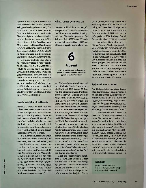 Vorschauseite 2: Klimawandel im Krankenhaus