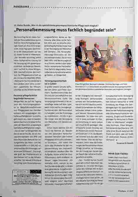 Vorschauseite 1: "Personalbemessung muss fachlich begründet sein."