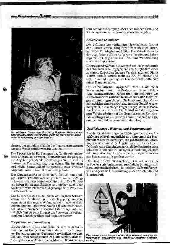 Vorschauseite 3: Modellprojekt Franziskus-Hospiz Hochdahl