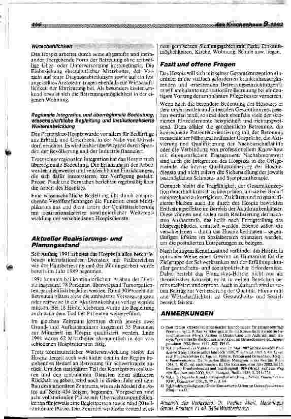 Vorschauseite 4: Modellprojekt Franziskus-Hospiz Hochdahl