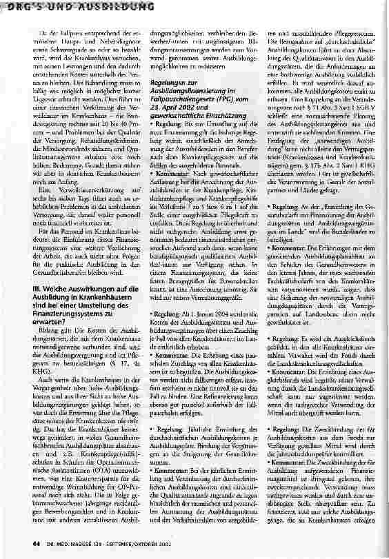 Vorschauseite 3: DRGs und Ausbildung im Krankenhaus