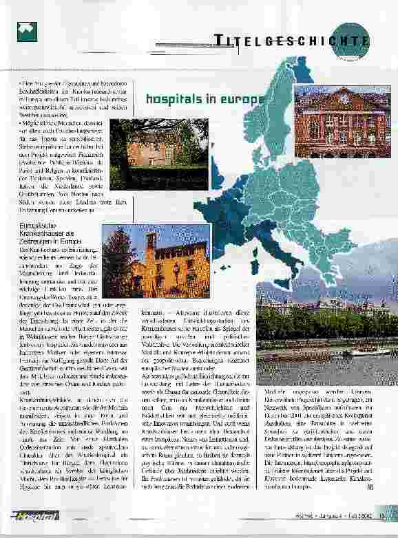 Vorschauseite 2: Krankenhäuser als Spiegel der europäischen Geschichte