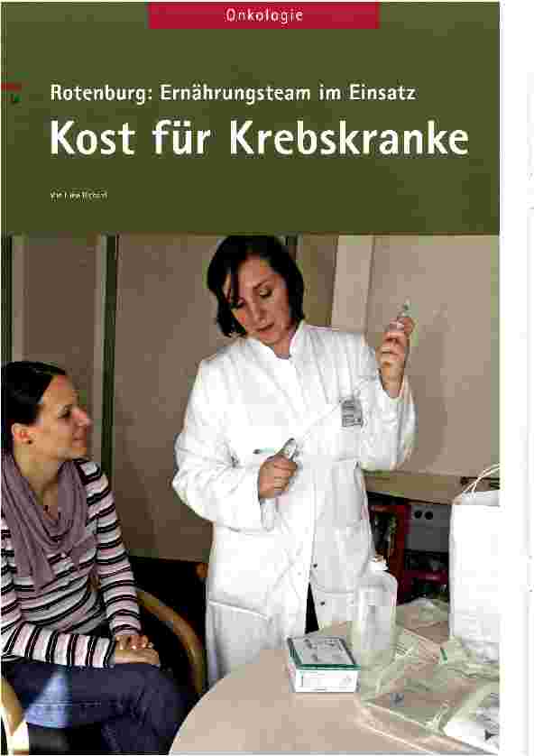 Vorschauseite 1: Kost für Krebskranke