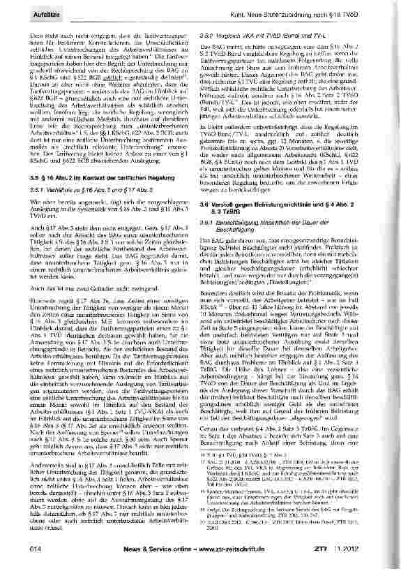 Vorschauseite 4: Neue Stufenzuordnung nach §16 TVöD bei nahtloser Weiterbeschäftigung im Anschlussarbeitsverhältnis?** Anmerkungen zum Urteil des BAG vom 27.1.2011 - 6 AZR 382/09 - (ZTR 2011, 214)