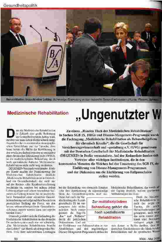 Vorschauseite 1: Ungenutzter Wissensfundus! Medizinische Rehabilitation