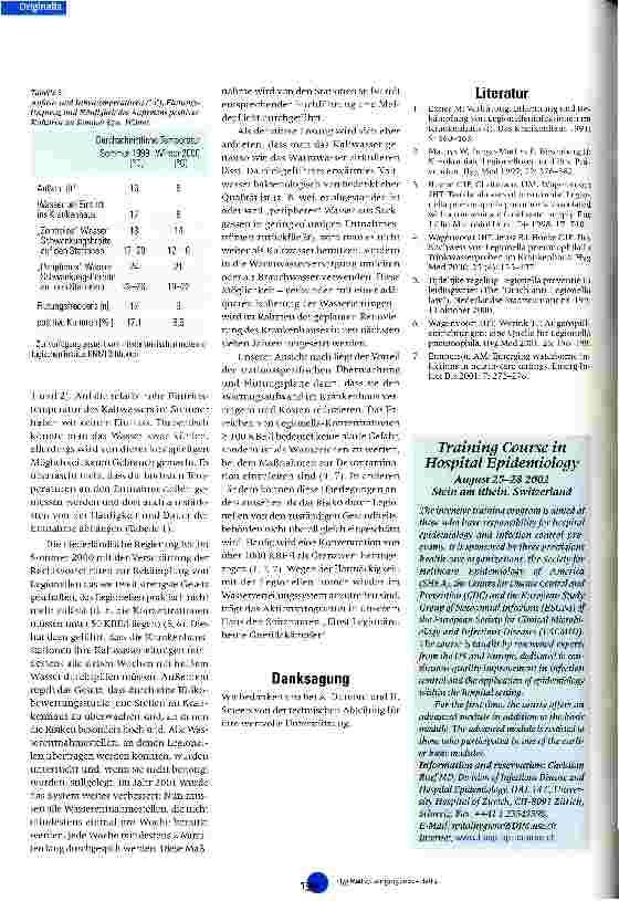 Vorschauseite 4: Bekämpfung von Legionella pneumophila durch Spülung der Kaltwasserleitungen mit heißem Wasser