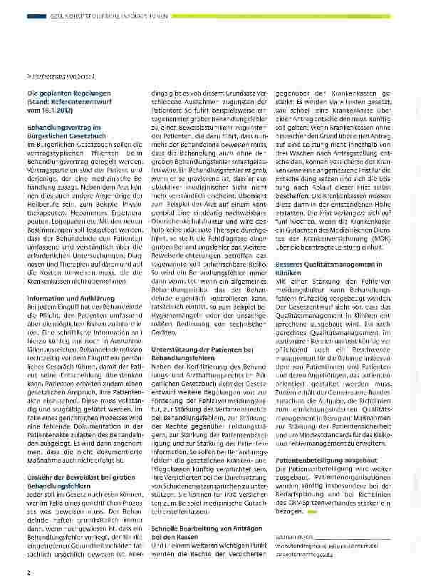 Vorschauseite 2: Klare Rechte für Patienten