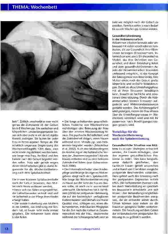 Vorschauseite 3: Gesundheitsförderun von Wöchnerinnen