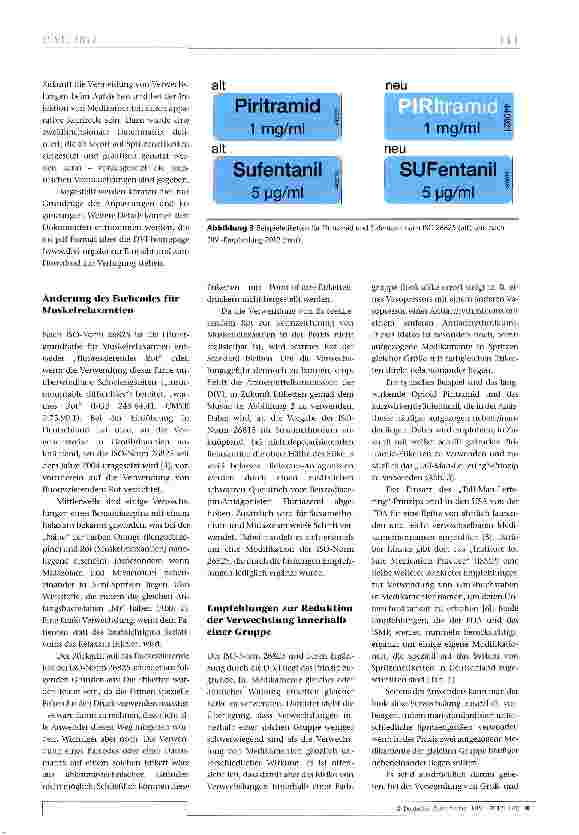 Vorschauseite 2: Empfehlung zur Kennzeichnung von Spritzen in der Intensivund Notfallmedizin 2012 - erste Überarbeitung des „DlVI-Standards