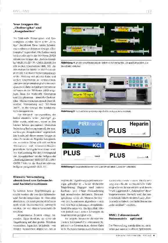 Vorschauseite 4: Empfehlung zur Kennzeichnung von Spritzen in der Intensivund Notfallmedizin 2012 - erste Überarbeitung des „DlVI-Standards
