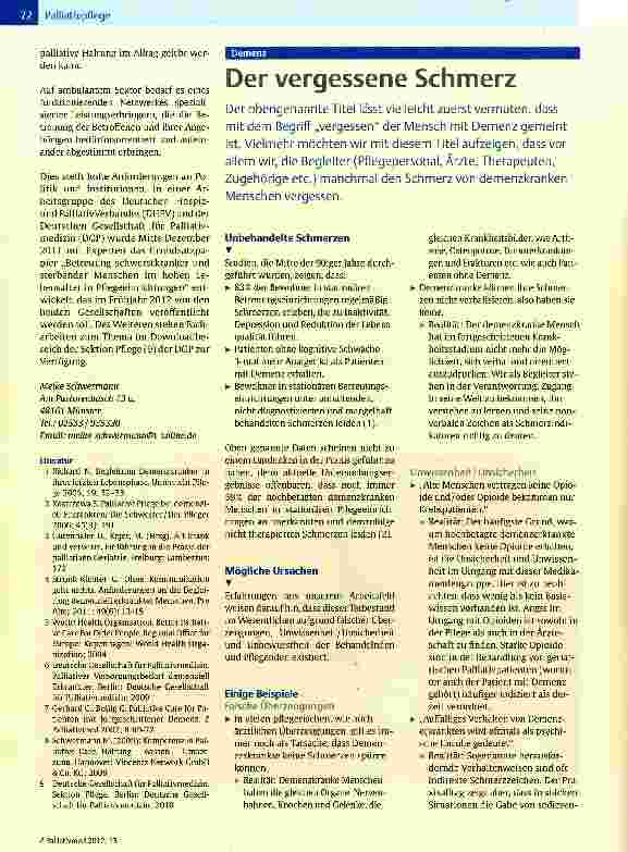 Vorschauseite 1: Der vergessene Schmerz