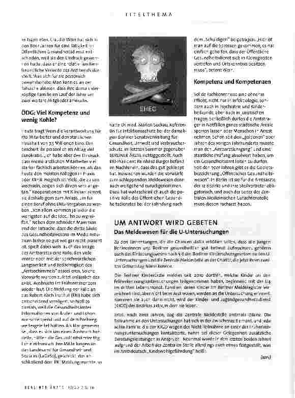 Vorschauseite 3: Der Öffentliche Gesundheitsdienst in Berlin - arm, aber attraktiv-