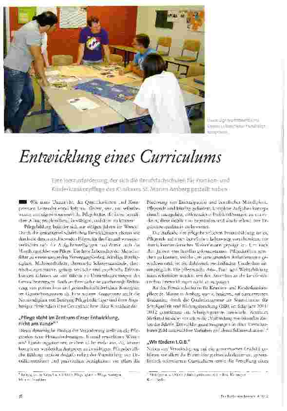 Vorschauseite 1: Entwicklung eines Curriculums