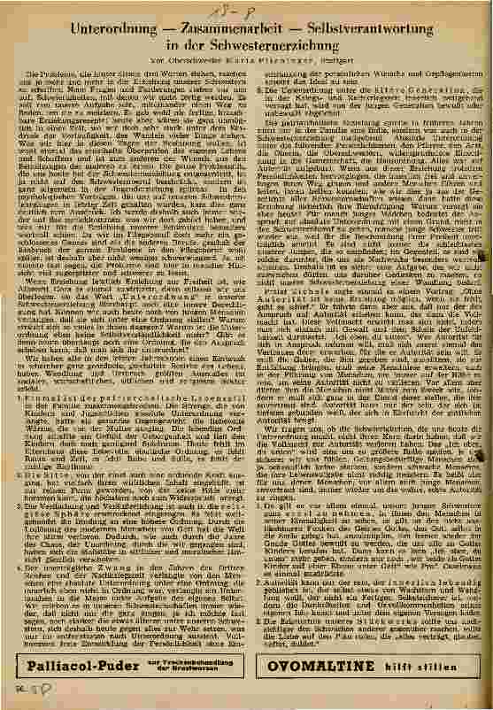 Vorschauseite 1: Unterordnung - Zusammenarbeit - Selbstverantwortung in der Schwesternerziehung