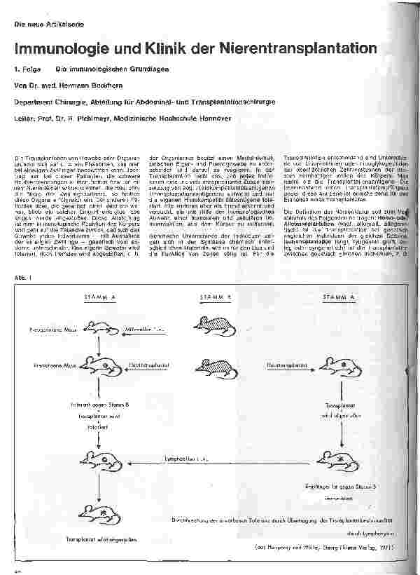 Vorschauseite 1: Immunologie und Klinik der Nierentransplantation 1. Folge: Die immunologischen Grundlagen