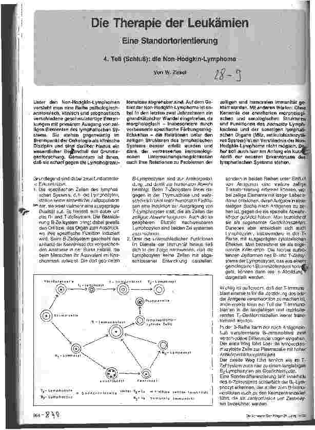 Vorschauseite 1: Die Therapie der Leukämien - Eine Standortorientierung 4. Teil (Schluß): die Non-Hodgkin-Lymphome