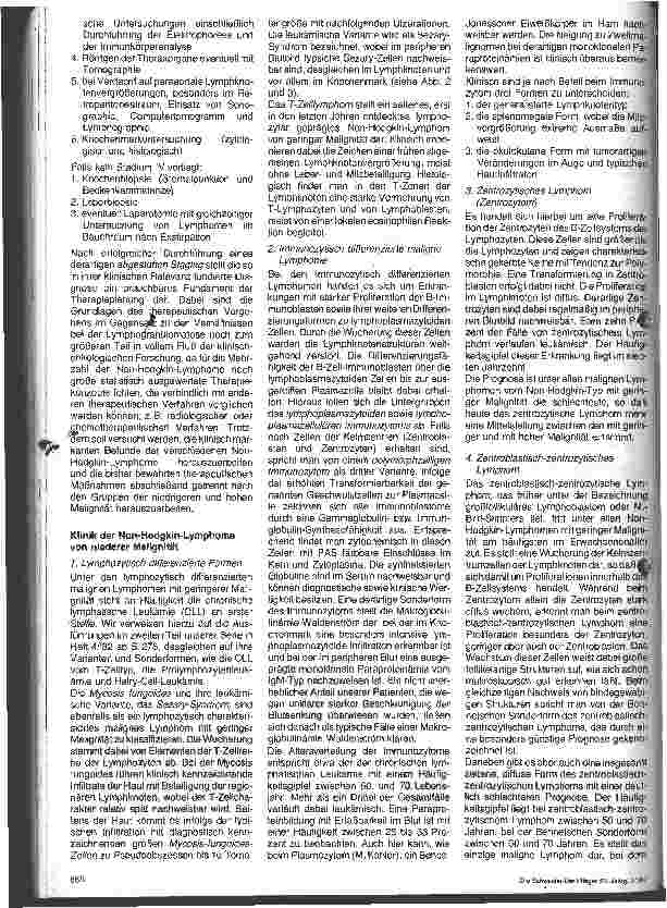 Vorschauseite 3: Die Therapie der Leukämien - Eine Standortorientierung 4. Teil (Schluß): die Non-Hodgkin-Lymphome