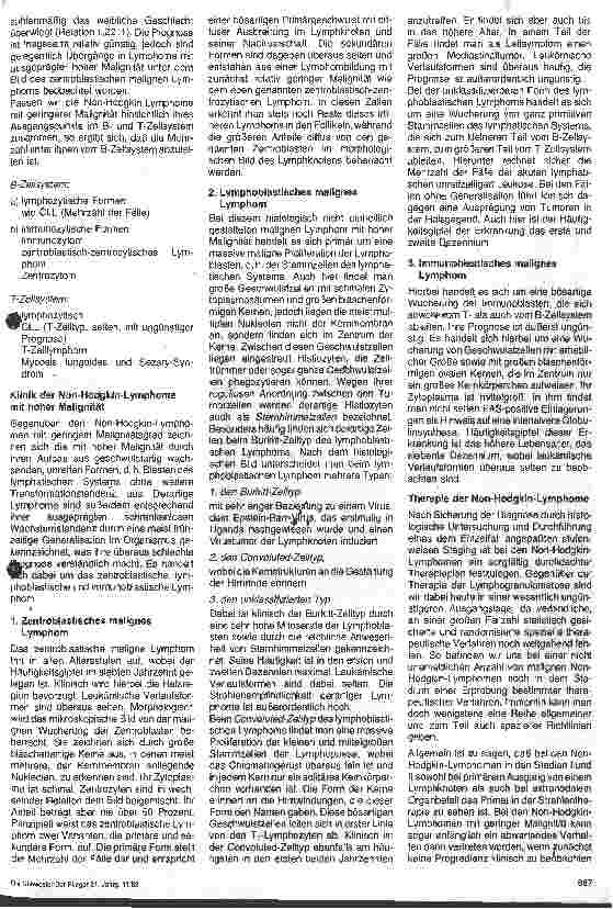 Vorschauseite 4: Die Therapie der Leukämien - Eine Standortorientierung 4. Teil (Schluß): die Non-Hodgkin-Lymphome