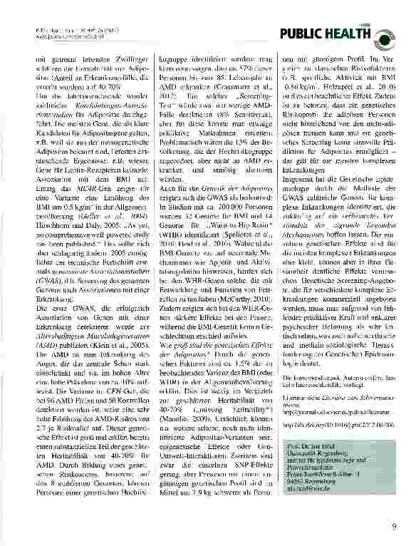 Vorschauseite 2: Genetische Epidemiologie: Über kleine und große genetische Risiken