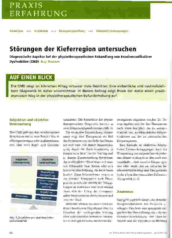 Vorschauseite 1: Störungen der Kieferregion untersuchen