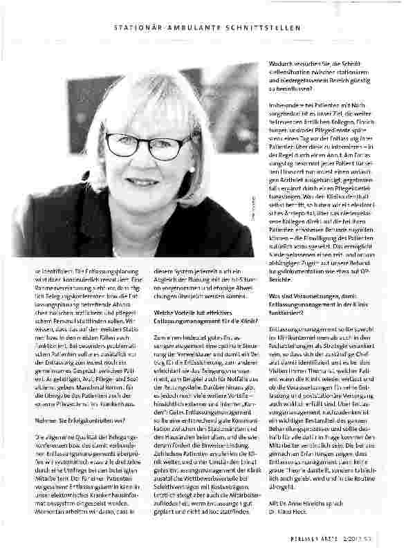 Vorschauseite 2: INTERVIEW Entlassungsplanung als Strategie-und Wettbewerbsvorteil