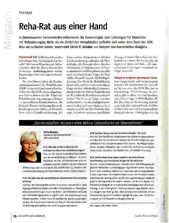 Vorschauseite 1: Reha-Rat aus einer Hand
