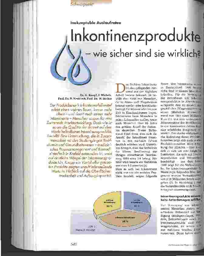 Vorschauseite 1: Inkontinenzprodukte - wie sicher sind sie wirklich?
