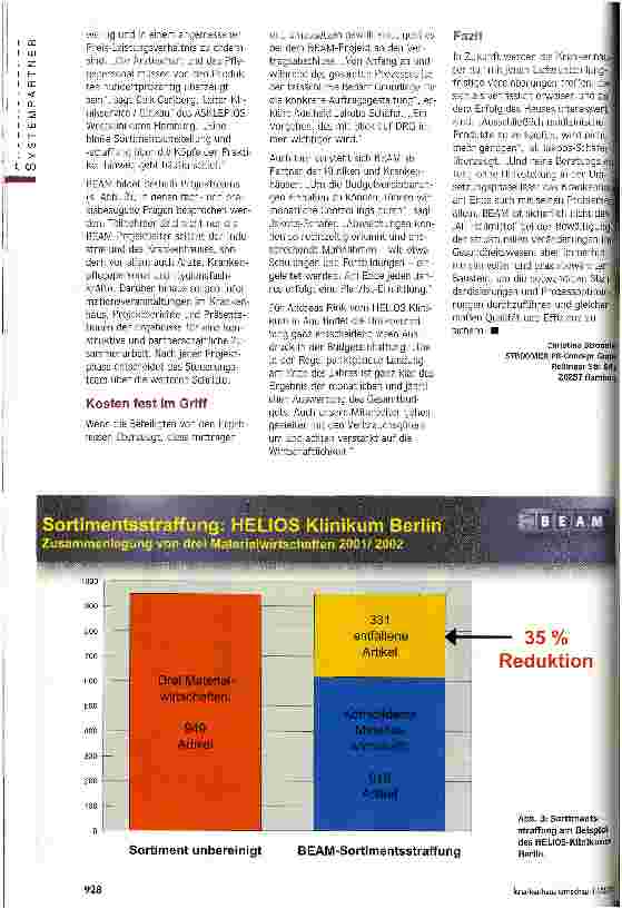 Vorschauseite 4: Brücke zwischen Krankenhaus und Industrie Das Projekt BEAM - Budgetorientiertes Einkaufsund Auslieferungsmanagement