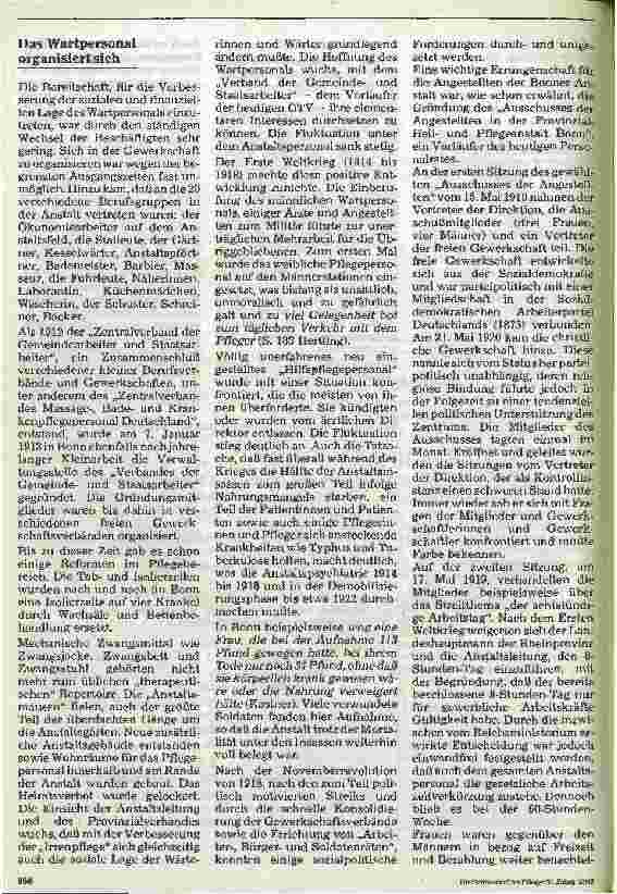 Vorschauseite 4: Freie Zeit gab es damals kaum - Leben und Arbeit der Irrenwärterinnen und -wärter in der Provinzial- Irrenanstalt Bonn 1882-1933