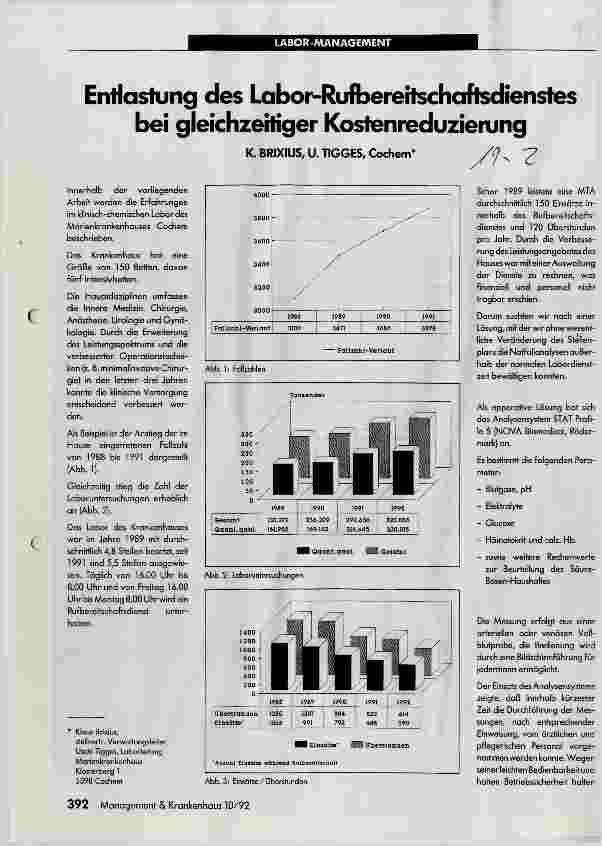 Vorschauseite 1: Entlastung des Labor-Rufbereitschaftsdienstes bei gleichzeitiger Kostenreduzierung