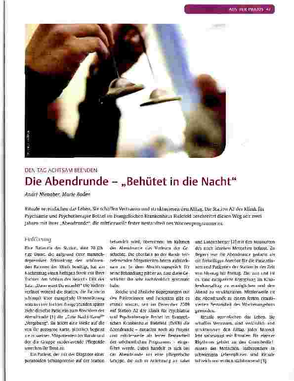 Vorschauseite 1: Die Abendrunde - „Behütet in die Nacht