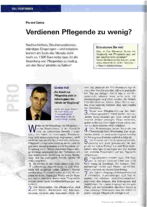 Vorschauseite 1: Verdienen Pflegende zu wenig?