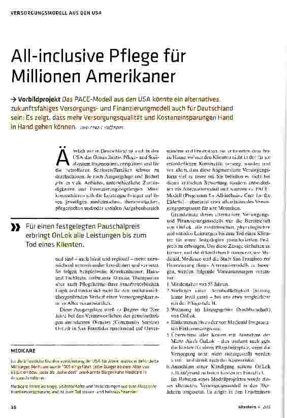 Vorschauseite 1: All-inclusive Pflege für Millionen Amerikaner