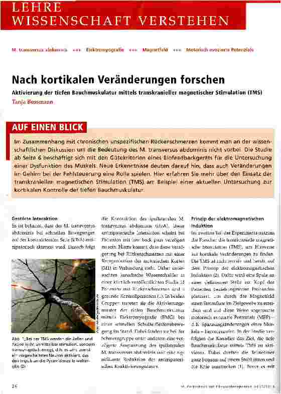 Vorschauseite 1: Nach kortikalen Veränderungen forschen