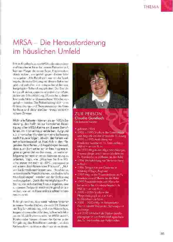 Vorschauseite 1: MRSA-Die Herausforderung im häuslichen Umfeld
