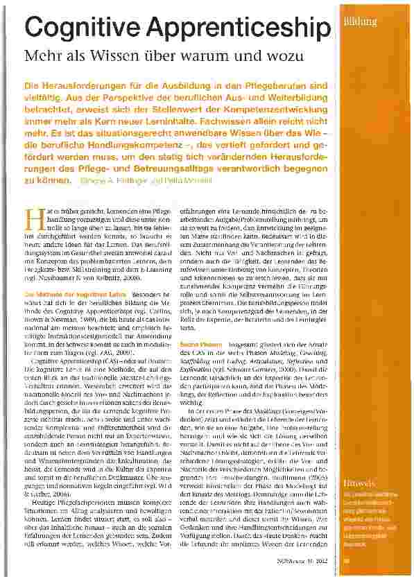 Vorschauseite 1: Cognitive Apprenticeship