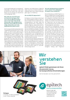 Vorschauseite 2: ME/CFS: Ursachen, Diagnostik und therapeutische Strategien Interview mit Michael Helbing