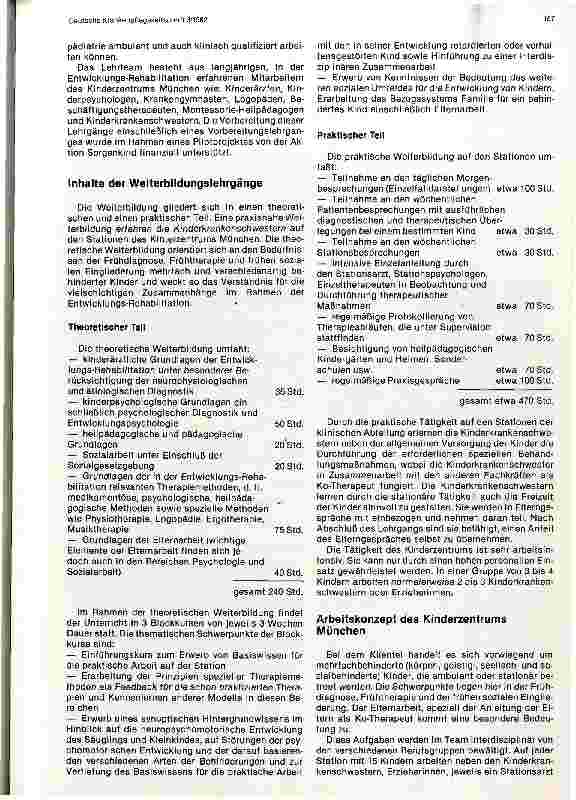 Vorschauseite 2: Fort-und Weiterbildungslehrgänge in Entwicklungs-Rehabilitation (klinischer Sozialpädiatrie) für Kinderkrankenschwestern und Erzieherinnen