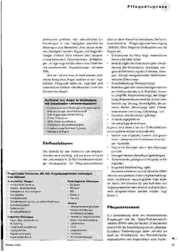 Vorschauseite 2: Angst bei alten Menschen Pflegeassessment, -diagnose und -interventionen