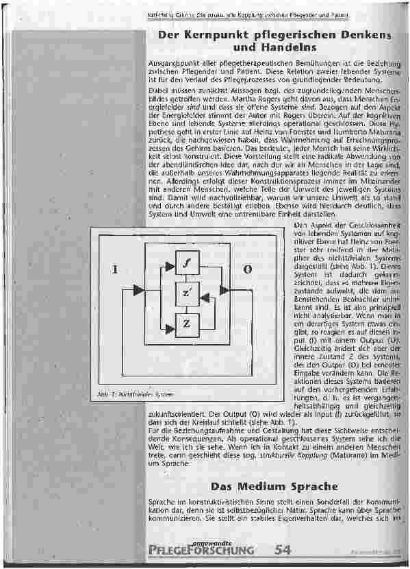 Vorschauseite 2: Die strukturelle Kopplung zwischen Pflegender und Patient als Basis pflegerischen Denkens und Handelns