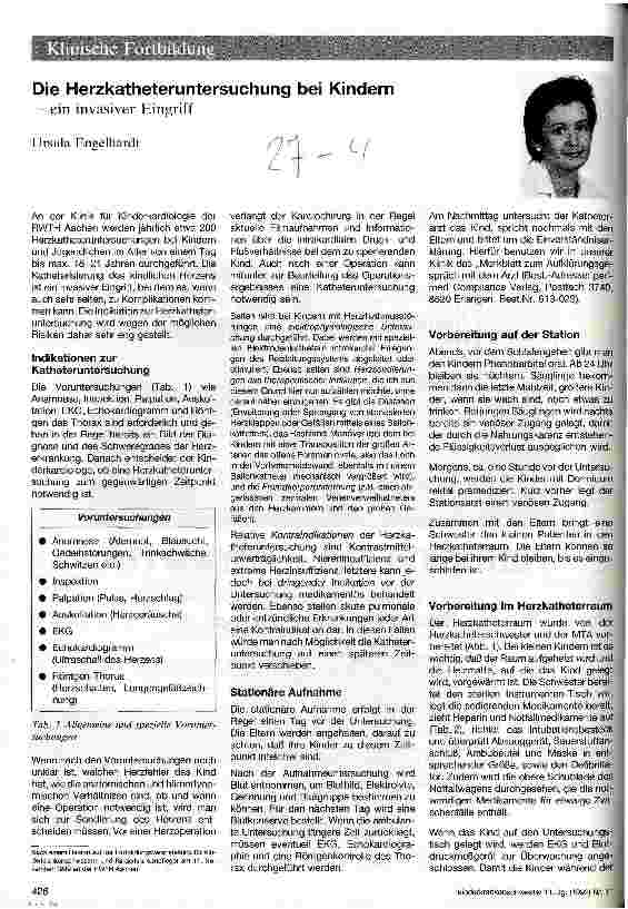 Vorschauseite 1: Die Herzkatheteruntersuchung bei Kindern