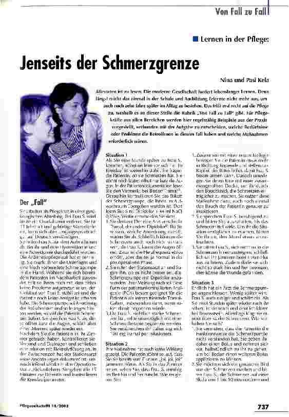 Vorschauseite 1: Jenseits der Schmerzgrenze