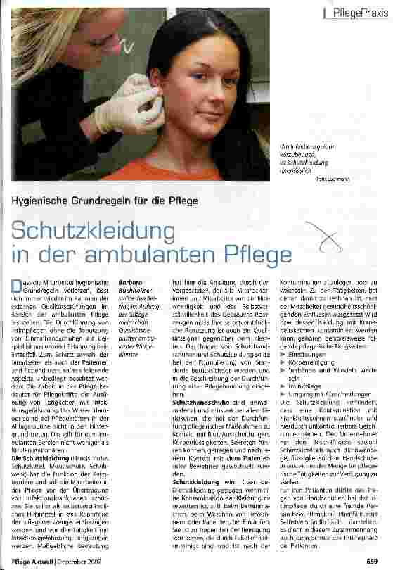 Vorschauseite 1: Schutzkleidung in der ambulanten Pflege