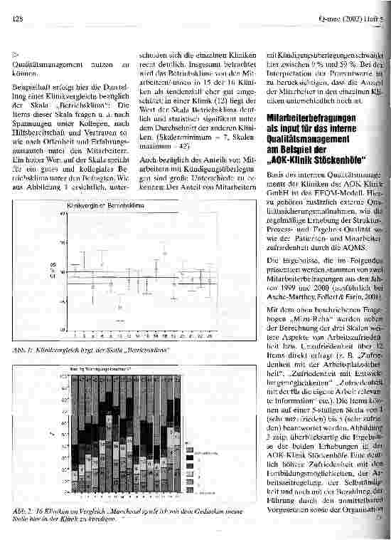 Vorschauseite 2: Mitarbeiterbefragung: Bestandteil externer Qualitätssicherung und input für das interne Qualitätsmanagement