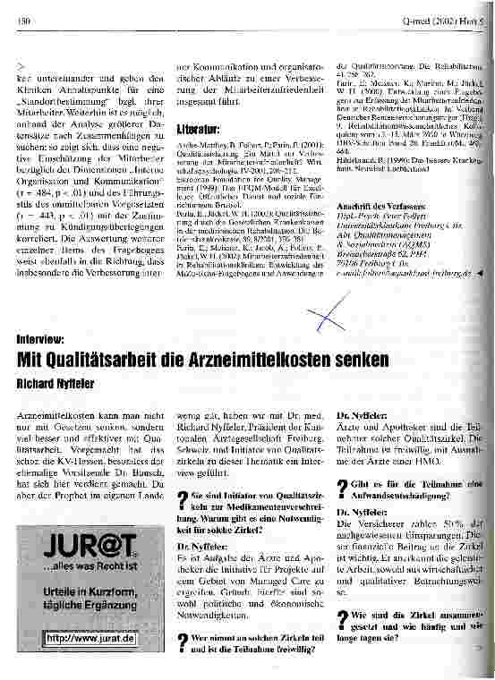 Vorschauseite 4: Mitarbeiterbefragung: Bestandteil externer Qualitätssicherung und input für das interne Qualitätsmanagement