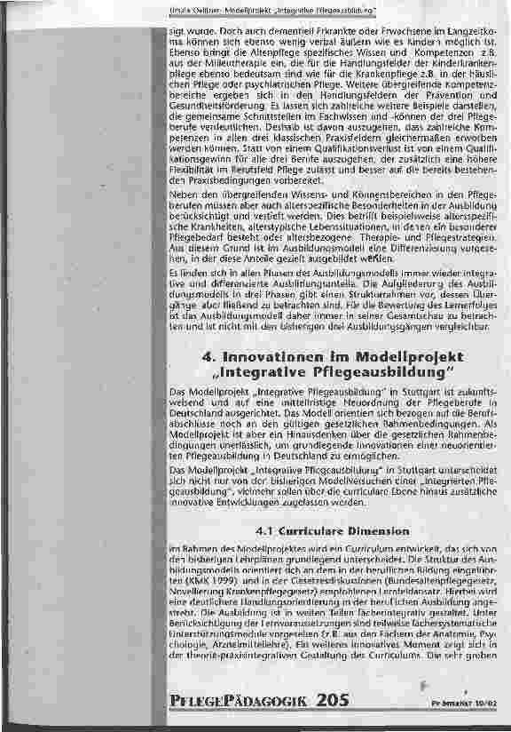 Vorschauseite 5: Modellprojekt Integrative Pflegeausbildung