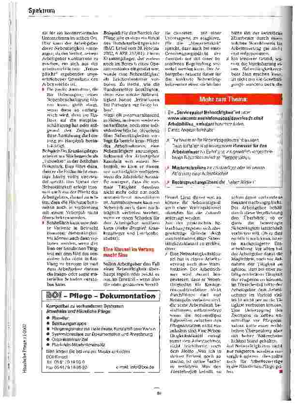 Vorschauseite 2: Pflege als Hauptoder Nebenjob?